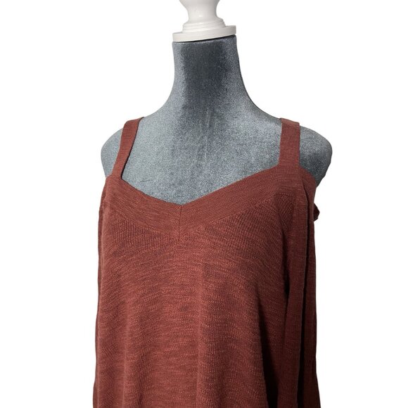 Torrid Womens Plus Size Cold Shoulder Knit Top Orange Size 4 NWT - Picture 10 of 12